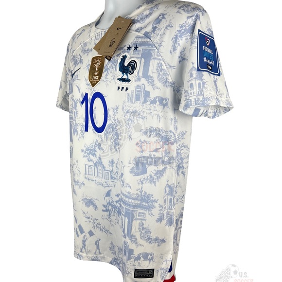 ⚽️ New World Cup QATAR 2022 FRANCE Mbappé #10 AWAY Mens Soccer Jersey ⚽️ - Picture 6 of 8